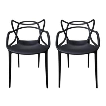Imagem de Kit 02 Cadeiras Allegra Polipropileno Empilhável Preto Jantar Cozinha Escritorio