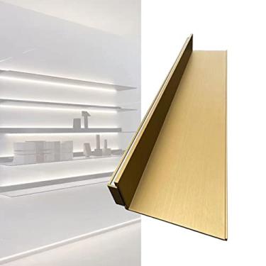 Imagem de Prateleira de exibição montada na parede, prateleiras emissoras de luz dupla face de liga de alumínio prateleira de garrafa de licor iluminada embutida luz LED iluminada e transformador pode ser