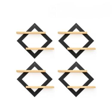 Imagem de Prateleira Parede Preto Pinus Decoração Moderna Resistente(4)