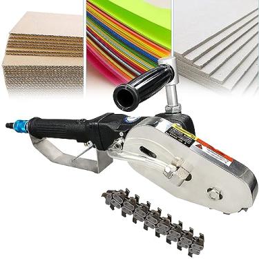 Imagem de HYUIO Máquina de decapagem de papel industrial, aparador pneumático de papelão ondulado, máquina decapadora de resíduos de caixa de papelão, ferramenta de corte de borda de papel residual 2500 rpm