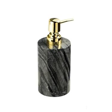 Imagem de Dispensador de sabão Frasco dispensador de loção para bancada, shampoo mármore, desinfetante para as mãos, 4, oz/130 ml(Black -2)