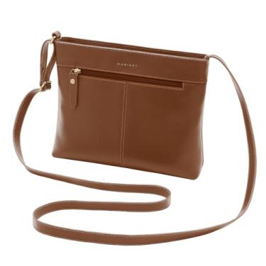 Imagem de Bolsa Feminina Transversal de Couro Bovino Legítimo Mariart Cipó (Camel)