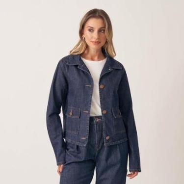 Imagem de Jaqueta Camisa Jeans Bolso Cargo Pence-Feminino