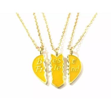 Imagem de Colar Best Friends Forever Amigas Folheado A Ouro 18k - Milena Folhead