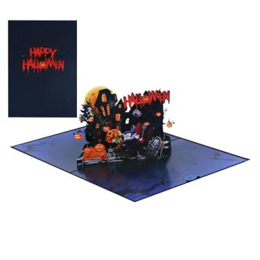 Imagem de Cartão comemorativo 3D de Halloween | Arte de papel cartão comemorativo 3D de Halloween - Escultura de papel de terror colecionável com envelope para pai, amigos, adolescentes, crianças, adultos