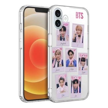 Imagem de WWDIYHOUSE Capa compatível com iPhone 17, capa transparente de TPU macio à prova de choque e design exclusivo para homens/mulheres/meninas/meninos (Fashion-BTS-6)