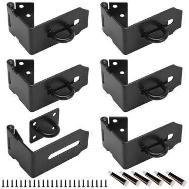 Imagem de JEUIHAU 6 peças de trava de ferrolho de 90 graus, fecho de cadeado de segurança de aço inoxidável para armário de arquivos, caixa de ferramentas, gaveta de mesa, caixa de correio