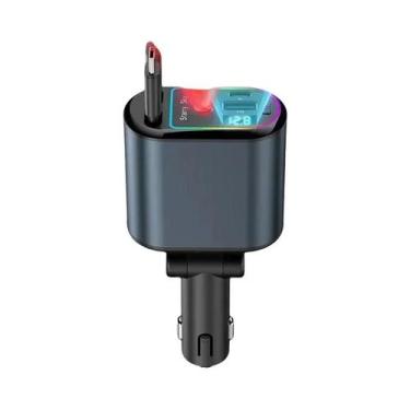 Imagem de Carregador Rápido Para Carro 180W 5-em-1 USB Tipo-C Retrátil Para Tele