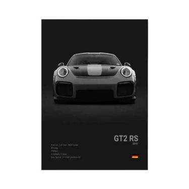 Imagem de Pôster De Carro Esportivo Alemão De Luxo Preto E Branco 911 GT3 RS Tur