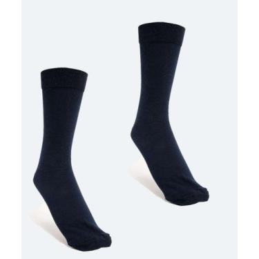 Imagem de Kit 2 Pares Meias Masculina Cano Longo MR-09212, Azul, 39/43