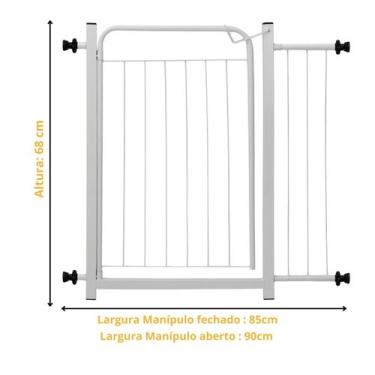 Imagem de Grade Portão Proteção Criança Corredor 80 Á 95cm Reforçado Portaozinho