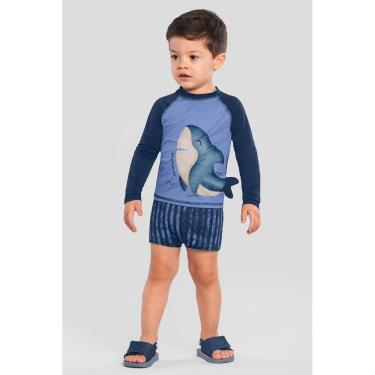 Imagem de Conjunto infantil menino de tubarão Brandili Hora do Mergulho