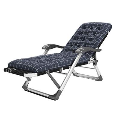 Imagem de LMJYU Cadeira de acampamento Sunlounger, poltrona reclinável de gravidade zero, cadeira de encosto de alumínio, cama dobrável de escolta hospitalar, reclinável portátil para uso doméstico, ajuste de