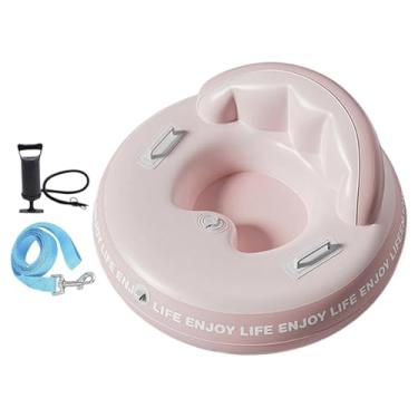 Imagem de menolana Trenó inflável com base rígida para neve, ao frio, em PVC, ideal para crianças e adultos. Brinquedo portátil para o inverno, perfeito para, Rosa