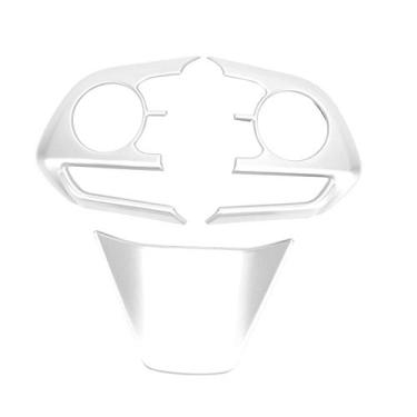 Imagem de VOLANTE QUADRO TAMPA BOTÃO GUARNIÇÃO DURÁVEL E ESTILO DECORAÇÃO INTERIOR DO CARRO PARA HARRIER VENZA XU80 Fácil de instalar (Prata fosca)