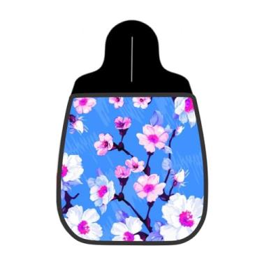 Imagem de Lixeira De Carro Organizador Lixinhocar Flores Cerejeira Rosa Fundo Azul