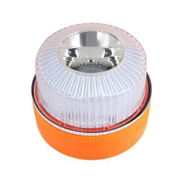 Imagem de Dynwave Sinalizador estroboscópico LED genérico, luzes de advertência com base redonda, luz de emergência para estrada, ideal para carros, guinchos e, Amarelo Branco