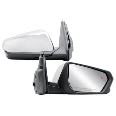 Imagem de Espelho de porta do lado direito do passageiro elétrico e aquecido com luz de seta e BLIS (sensor de ponto de limão) capa traseira cromada para Chevrolet Equinox GMC Terrain 2018-2024