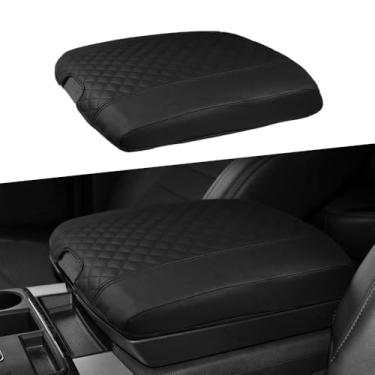 Imagem de DEYTOP Capa de console central para Dodge Ram 1500/2500/3500 2009-2018 acessórios capa de apoio de braço de carro para 2013 2014 2018 Ram 1500 acessórios protetor de almofada (preto com almofada)