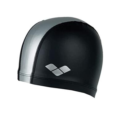 Imagem de Touca Natação Adulto Competição Tecido Nylon Helenca Arena Preto e Prata