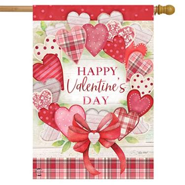 Imagem de Briarwood Lane Grinalda dos namorados corações bandeira da casa xadrez feriado 71 x 101 cm