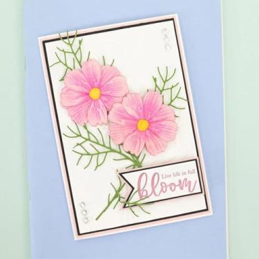 Imagem de Annchaos Matrizes de corte, estênceis de metal, ferramentas para scrapbook, molde de gravação em relevo para fazer cartões de papel, álbuns, artes e materiais de artesanato (flor de Galsang-9,5 x 11,7