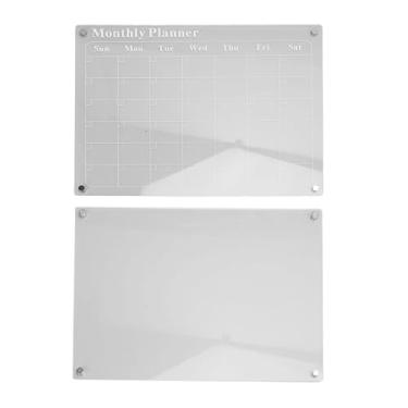 Imagem de KUIDAMOS Conjunto de Calendário Mensal de Acrílico e Quadro de Notas Com Canetas Marcadoras para Organizar a Vida Quadros de Planejamento de Geladeira Transparente para Casa e Escritório Conjunto de