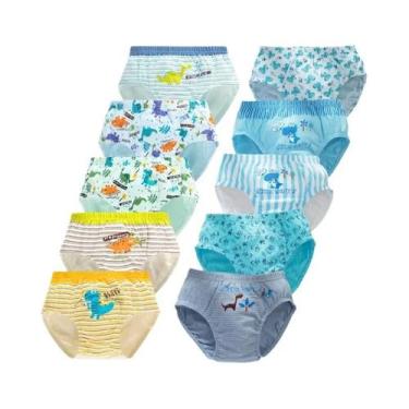 Imagem de Cuecas Triangulares De Algodão Com Estampa De Dinossauro Para Meninos,