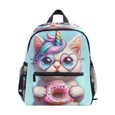 Imagem de GAIGEO Funny Kitten Cute Cat Children's Backpack Toddler Girl Backpack with Front Pocket, Safety Whistle for Ages 3-8