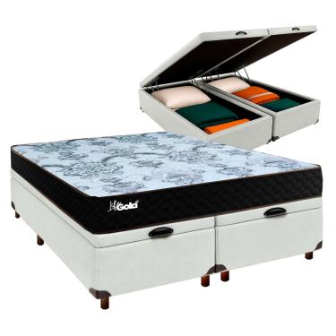 Imagem de Cama + Bau Blindado e Colchão Molas Ensacadas Casal - Life Gold Paropas
