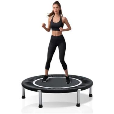 Imagem de NOVEVE Trampolim Jump Profissional,Jump Cama Elastica Ginástica Com Capa Saia Diâmetro 1 M 200kg Preto