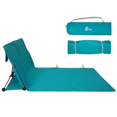 Imagem de #WEJOY Tapete de praia para adultos, portátil, leve, com suporte para as costas, espreguiçadeiras ajustáveis (tapete de praia para 2 pessoas)