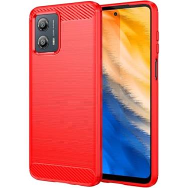 Imagem de Capa Case Moto G53 5G (Tela 6.5) Carbon Fiber Anti Impacto (Vermelho)