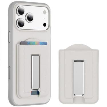 Imagem de Sesty Compatível com carteira Magsafe com 2 porta-cartões, suporte magnético ajustável ultrafino para iPhone 17/17 Air/17 Pro/17 Pro Max/iPhone 16/15/14/13/12 séries (bege)