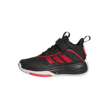 Imagem de adidas Tênis de basquete unissex Child Own The Game 3.0, Preto/vermelho lúcido/branco, 10.5 Little Kid