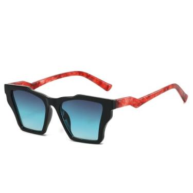 Imagem de Óculos de Sol UV400 - Estampa de Leopardo em Cores Vibrantes com Degradê para Homens e Mulheres, Ideais para Esportes ao Ar Livre, Corrida e Ciclismo, nas Cores Preto, Azul e Vermelho.