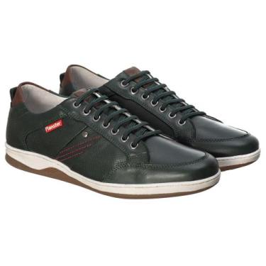 Imagem de Sapatênis Ranster Masculino Couro Legitimo Oliva Conforto Duradouro e 