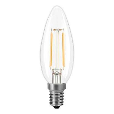 Imagem de Lâmpada LED de 2W Equivalente a 20W Base E14 Candelabra Estilo Vintage Filamento Transparente com Vida Útil 50000 Horas