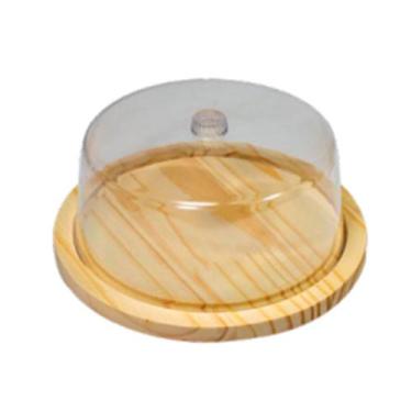 Imagem de OFERTA Boleira de Madeira Natural e Tampa de Acrilico para Café, Bolos