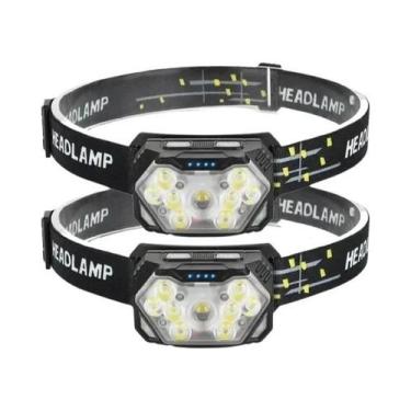 Imagem de Lanterna De Cabeça Recarregável USB Com 9 LEDs E Sensor De Movimento P