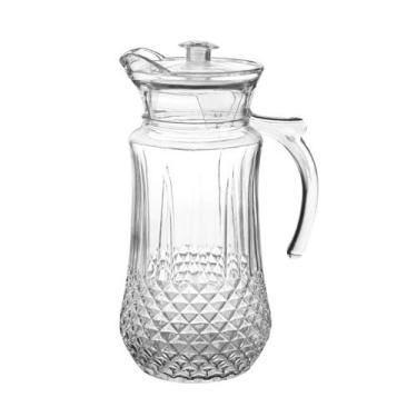 Imagem de Jarra De Vidro Transparente Com Tampa Agua Suco Alça Bico 1,4 L - CLIC