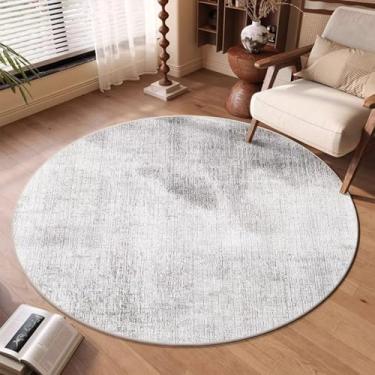 Imagem de Tapete redondo de veludo cristalino para sala de estar, decoração luxuosa, sala de estar, sofá, tapete grande, dobrável para quarto (160x160 cm/sem fiapos)