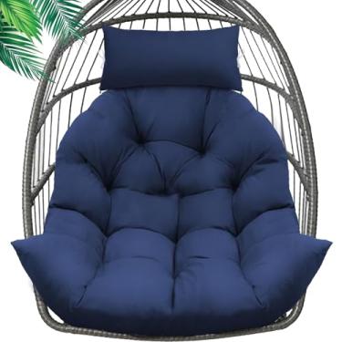 Imagem de FLYMEI Almofada de substituição para cadeira de ovo, cesta de espuma viscoelástica espessa, almofada para ovos, cadeiras com encosto de cabeça, para ambientes internos e externos, cesta, à prova