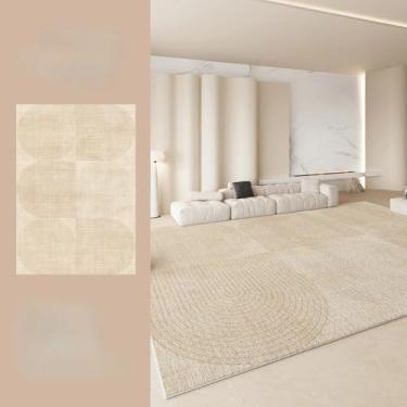 Imagem de Tapete de cabeceira macio estilo creme para sala de estar, área grande, decoração de quarto, carpete de pelúcia grosso, lavável, tapete de estudo (160x230 cm/G)