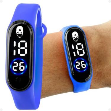 Imagem de Relogio digital capitao america infantil prova dagua silicone original