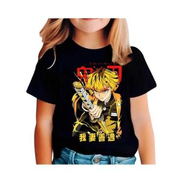 Imagem de Camiseta Infantil Demon Slayer Anime Cartoon De Manga Curta Para Menin