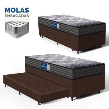 Imagem de Cama Box com Colchão de Espuma D60 Double Face Guarda Costas Comfort Force Probel + Auxiliar de Espuma Unique Solteiro 88cm