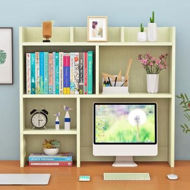 Imagem de Estante de mesa, dormitório de mesa, prateleira de armazenamento de madeira para mesa, organizador de estante de madeira, estante de estudantes, estante skinny, estante de madeira em miniatura