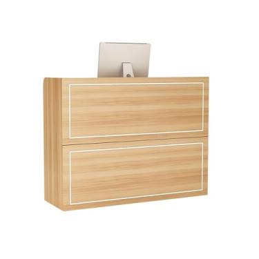 Imagem de Mesa de recepção moderna com balcão, balcão de recepção, recepção, balcão de recepção, balcão de varejo para checkout, para salão de entrada, recepção, escritório (natural, 80 x 4