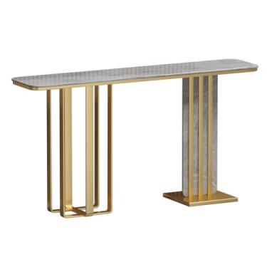 Imagem de Mesa de console de entrada, mesas retangulares de sofá atrás do sofá, mesas de destaque, mesa de entrada de casa de fazenda industrial, para sala de estar, corredor, hall de entrada, decoração de